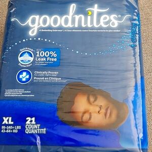 Goodnites Bedwetting Underwear XL 21 Ct Boys 95–140 lbs New Sealed Pack